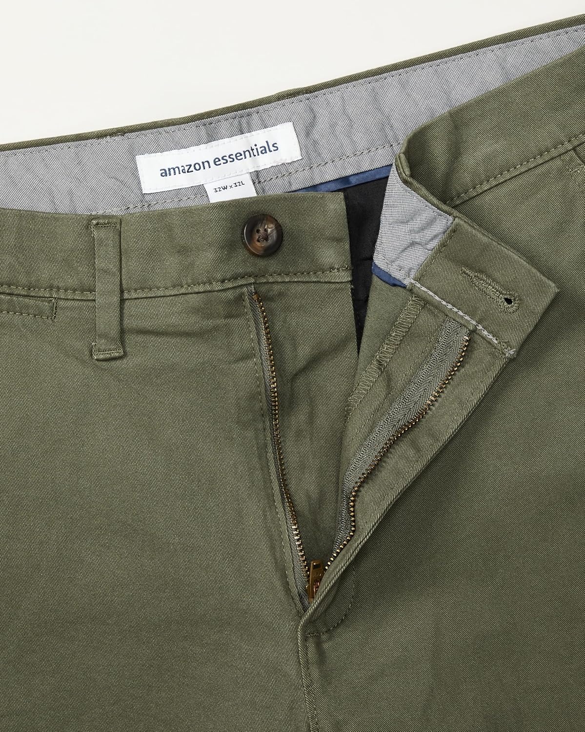 image:imageAmazon Essentials Mens StraightFit Casual Stretch Chino Pants Sits at WaistOlive