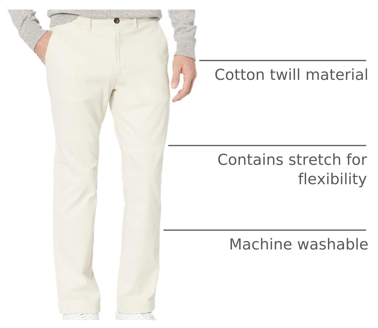 image:imageAmazon Essentials Mens StraightFit Casual Stretch Chino Pants Sits at WaistStone