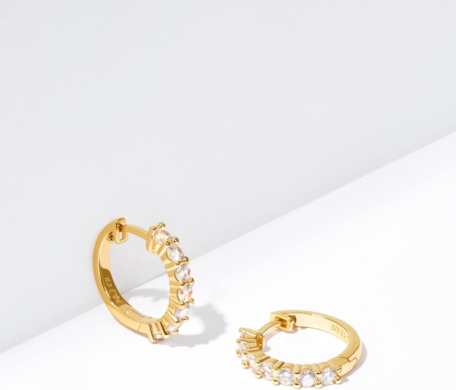 image:imageAmazon Essentials Sterling Silver Hinged Huggie Hoop EarringsYellow Gold