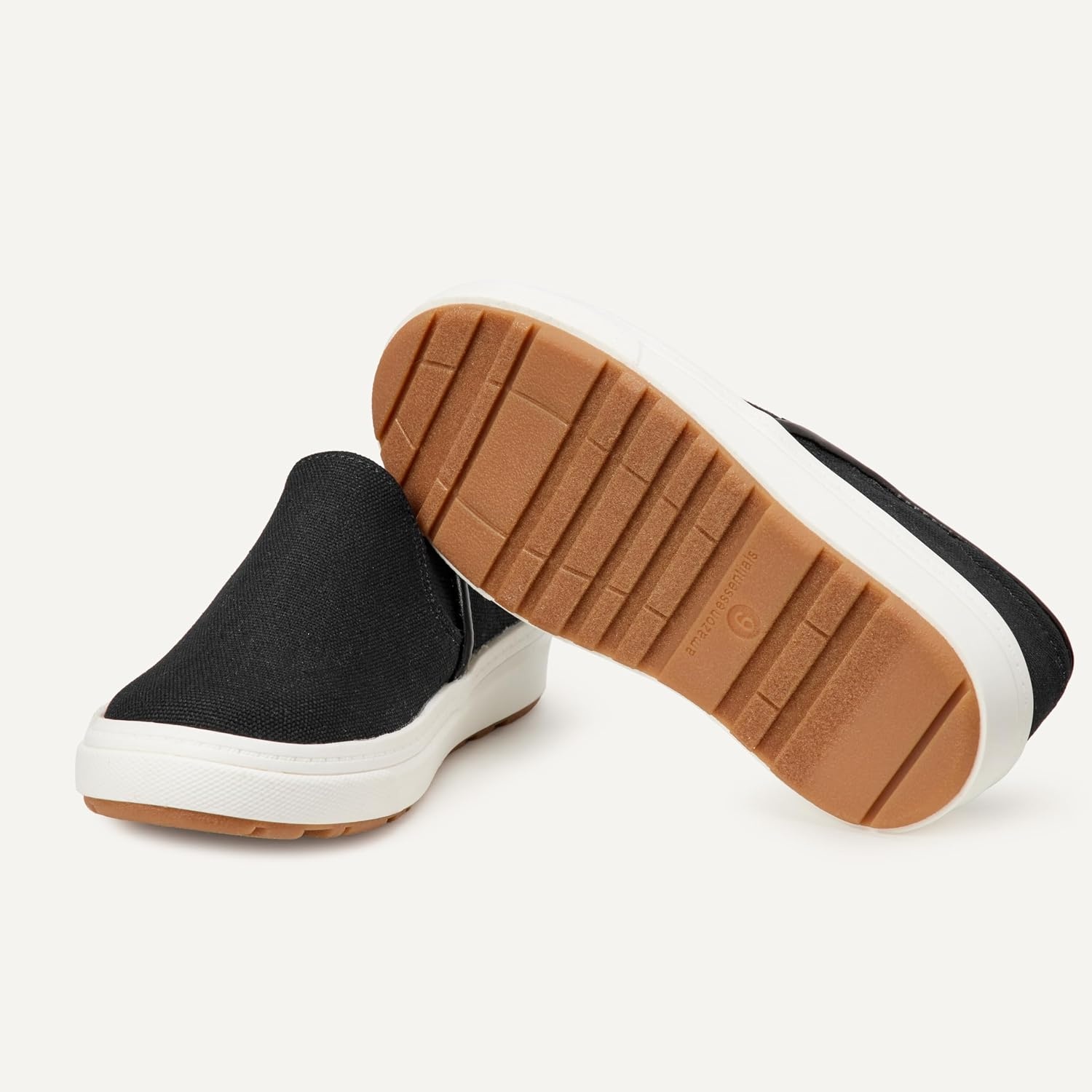 image:imageAmazon Essentials Unisex Kids and Toddlers Canvas Slipon SneakersBlack Canvas