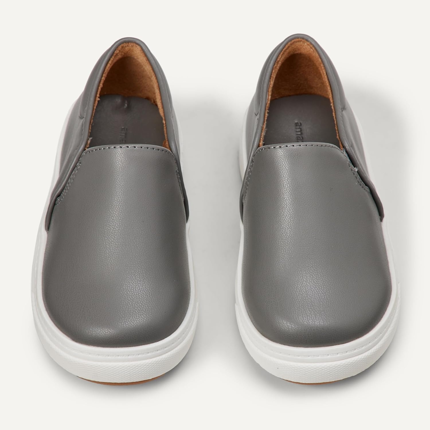 image:imageAmazon Essentials Unisex Kids and Toddlers Canvas Slipon SneakersGrey Faux Leather
