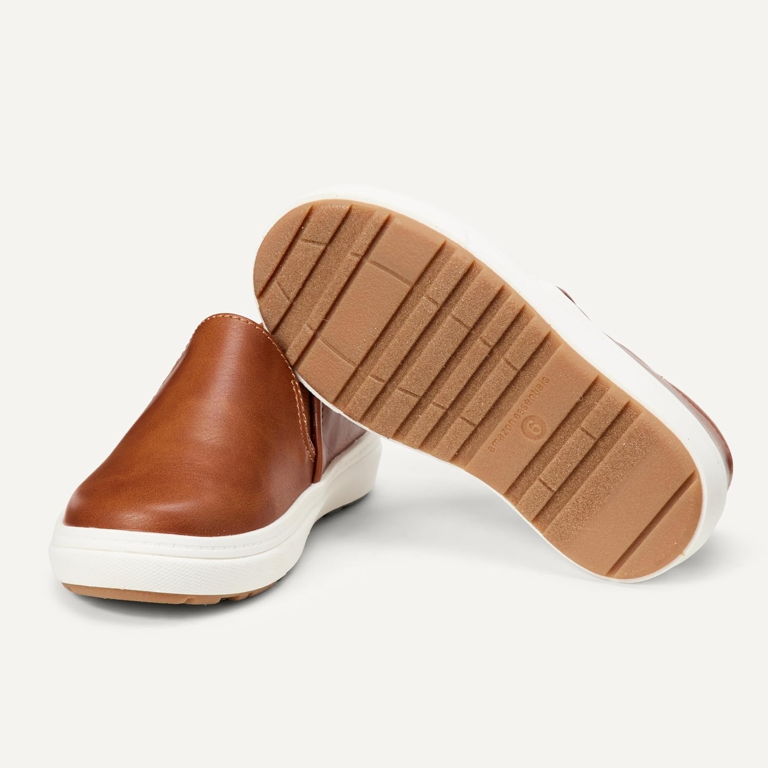 image:imageAmazon Essentials Unisex Kids and Toddlers Canvas Slipon SneakersTan Faux Leather