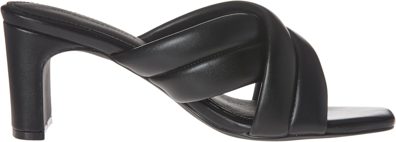 image:imageAmazon Essentials Womens Crossover Block Heeled Sandal with Padded Straps and Memory Foam InsoleBlack Faux Leather