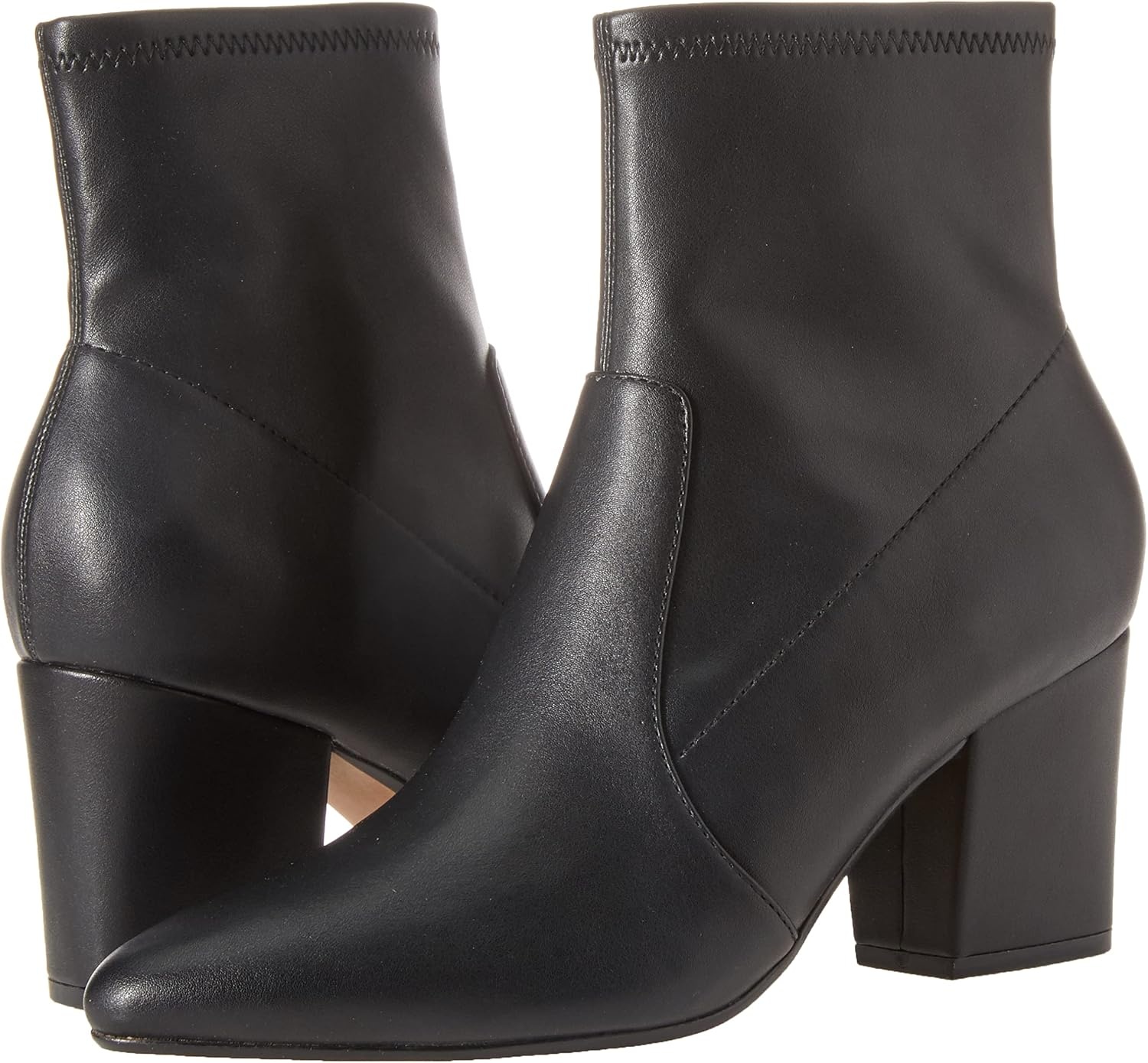 image:imageAmazon Essentials Womens Fitted Stretch Ankle Heel Boots with Pointed ToeBlack