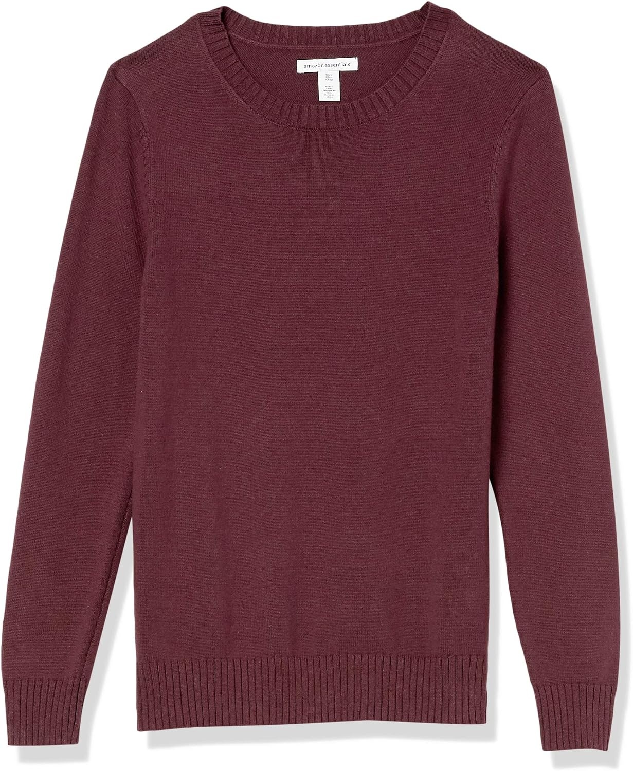 image:imageAmazon Essentials Womens Lightweight Soft Crewneck Sweater 100 Cotton Plus Size AvailableBurgundy