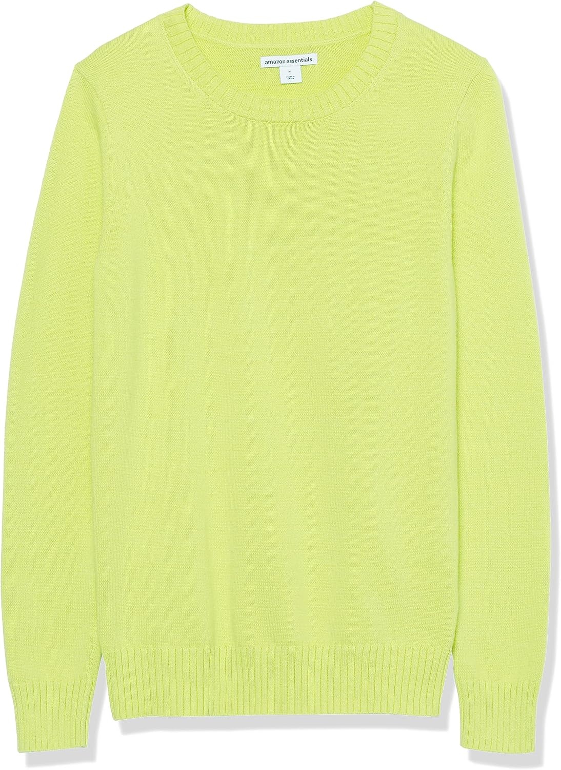 image:imageAmazon Essentials Womens Lightweight Soft Crewneck Sweater 100 Cotton Plus Size AvailableLime Green