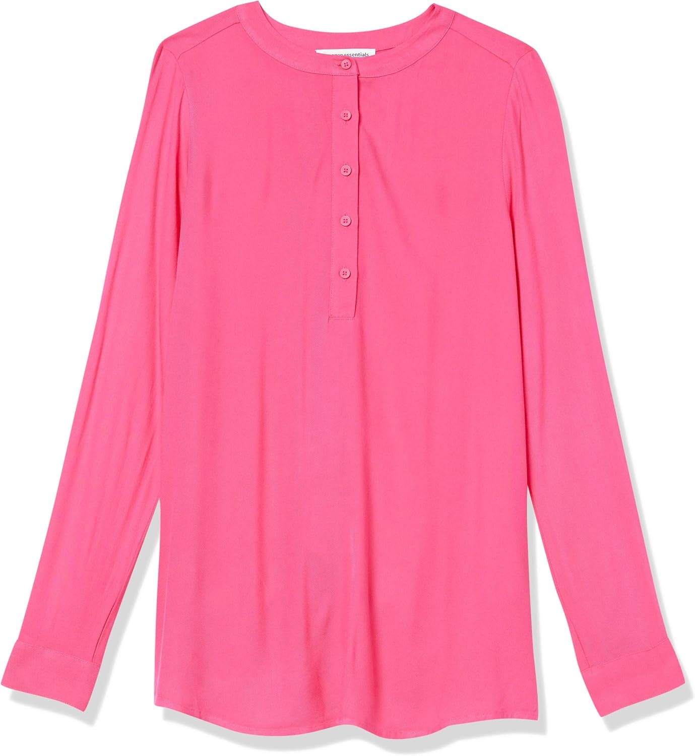 image:imageAmazon Essentials Womens LongSleeve Relaxed Fit Popover Blouse Collared Business Casual Work ShirtBright Pink