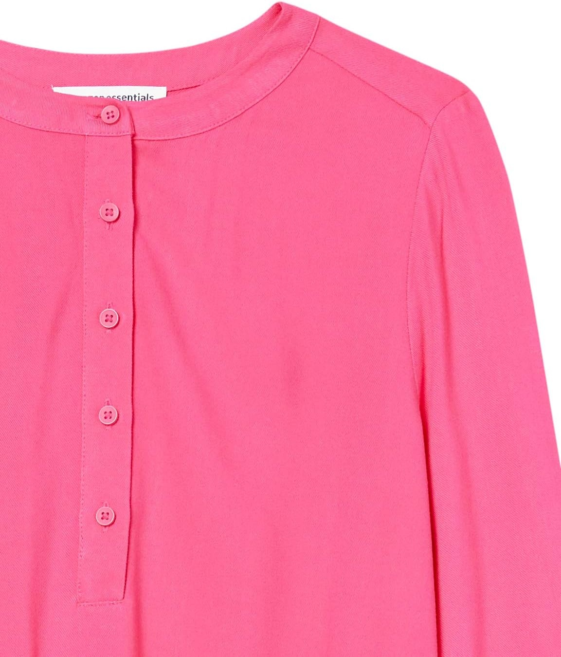 image:imageAmazon Essentials Womens LongSleeve Relaxed Fit Popover Blouse Collared Business Casual Work ShirtBright Pink