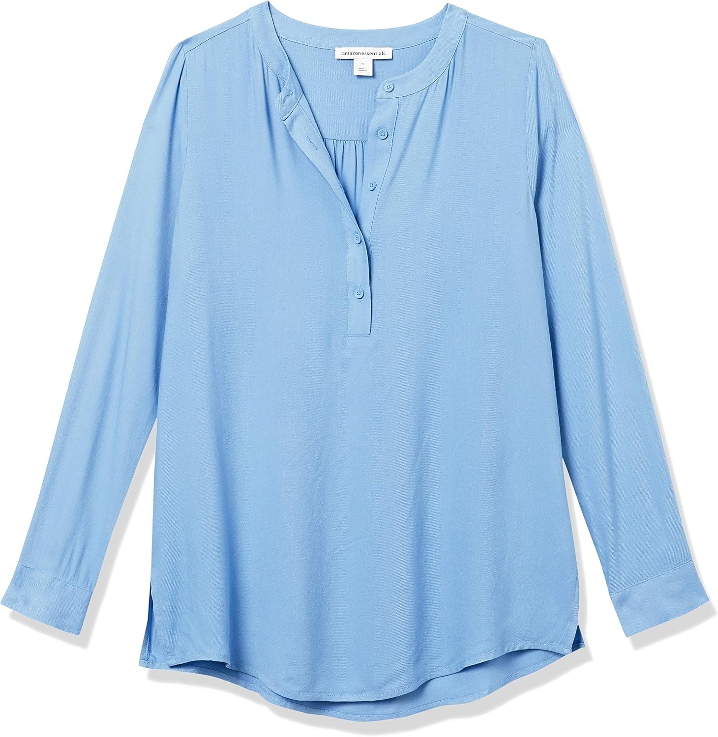 image:imageAmazon Essentials Womens LongSleeve Relaxed Fit Popover Blouse Collared Business Casual Work ShirtFrench Blue