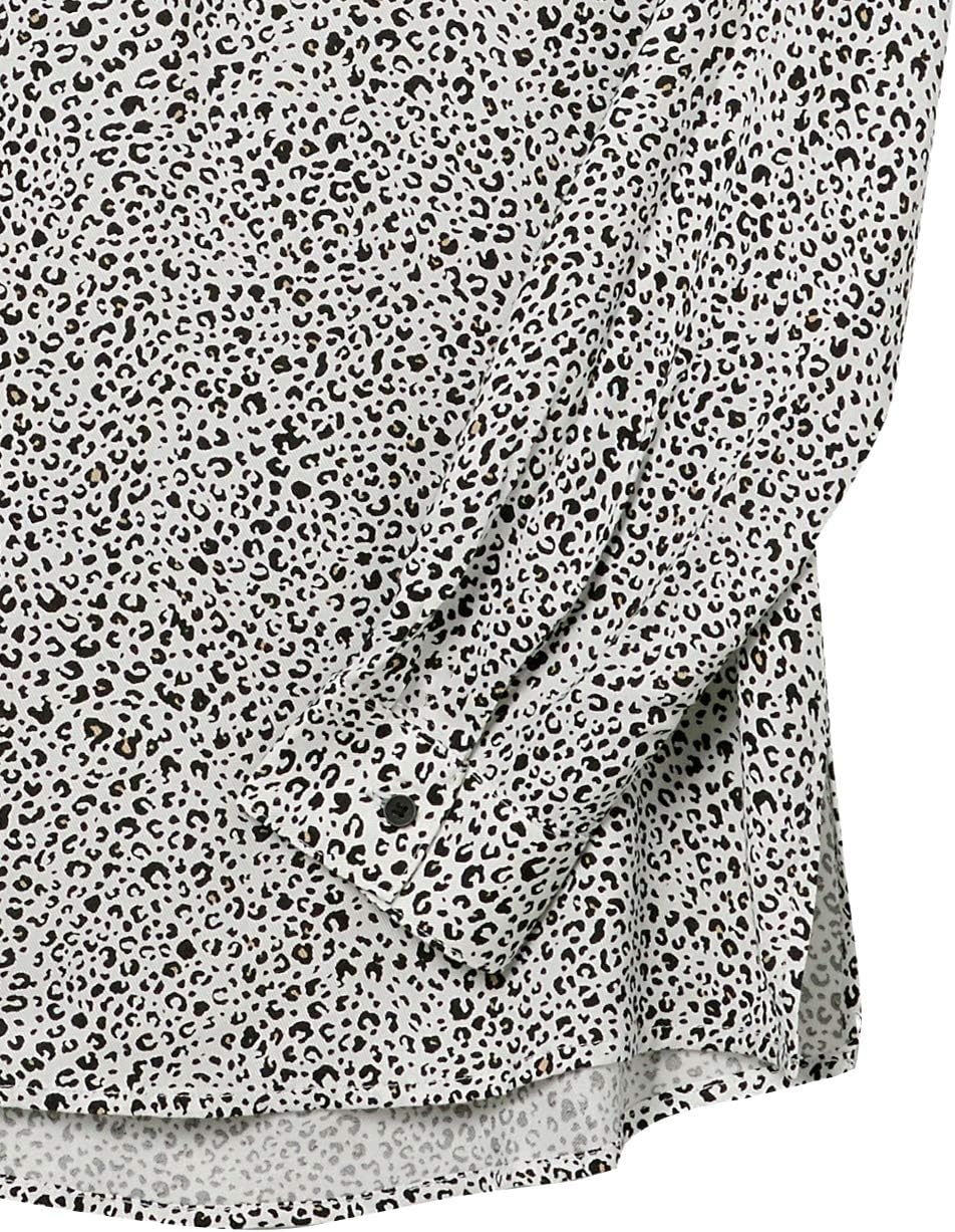 image:imageAmazon Essentials Womens LongSleeve Relaxed Fit Popover Blouse Collared Business Casual Work ShirtMini Leopard