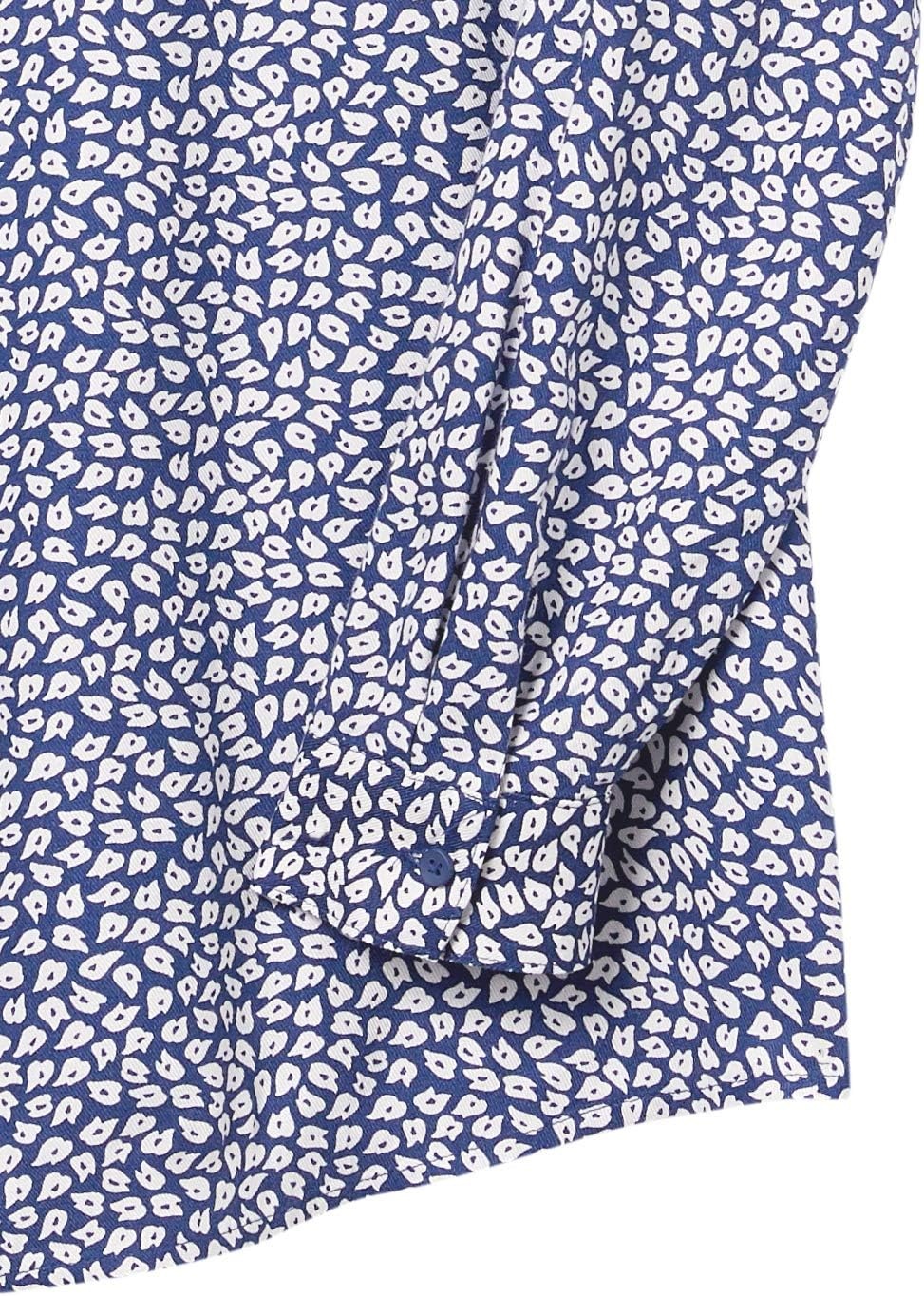 image:imageAmazon Essentials Womens LongSleeve Relaxed Fit Popover Blouse Collared Business Casual Work ShirtNavy White Petal