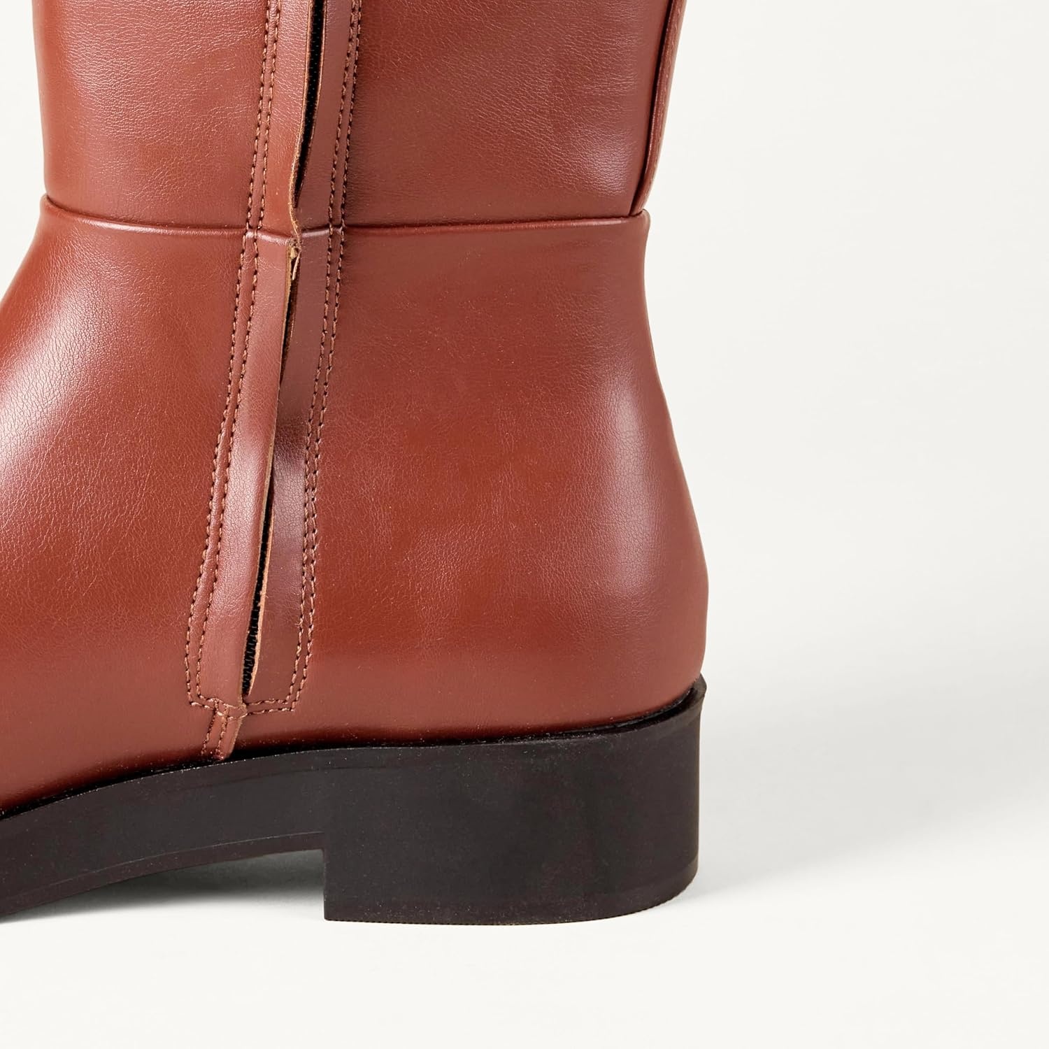 image:imageAmazon Essentials Womens Tall Gusset Boot with Square Toe and Chunky HeelChestnut Brown