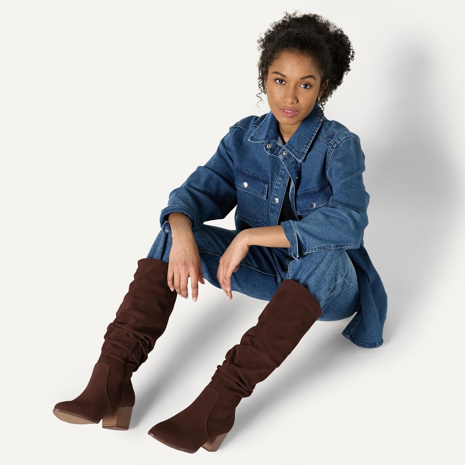 image:imageAmazon Essentials womens Tall Block Heel BootsDark Toffee Brown