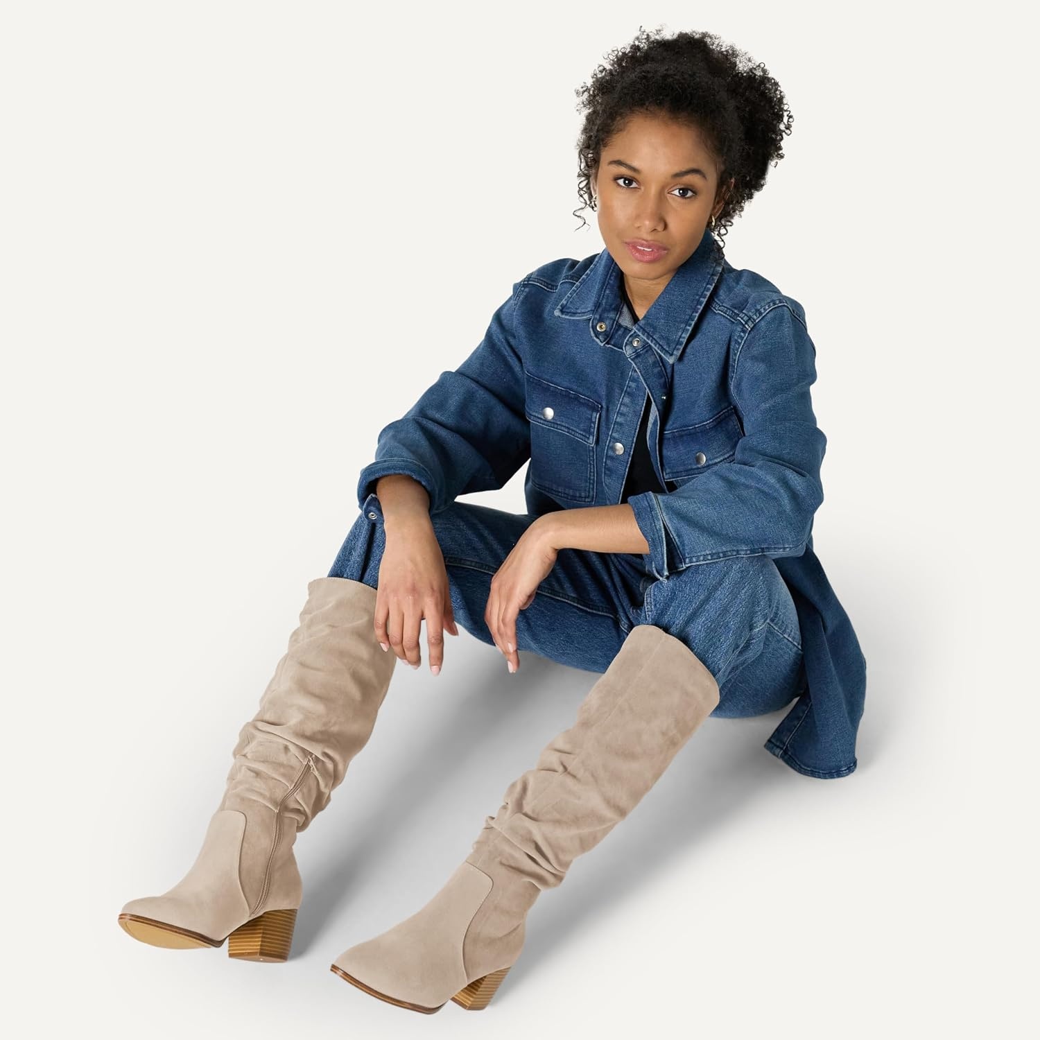 image:imageAmazon Essentials womens Tall Block Heel BootsTaupe