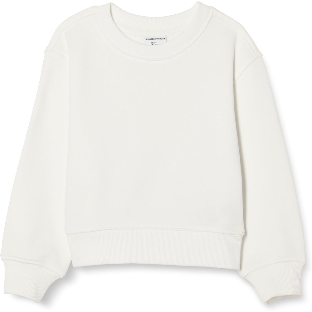 image:imageAmazon Essentials Boys and Toddlers French Terry Regular Fit Crew Neck SweatshirtWhite