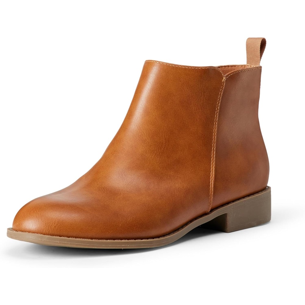image:imageAmazon Essentials Girls Ankle Boots With ZipperTan Faux Leather