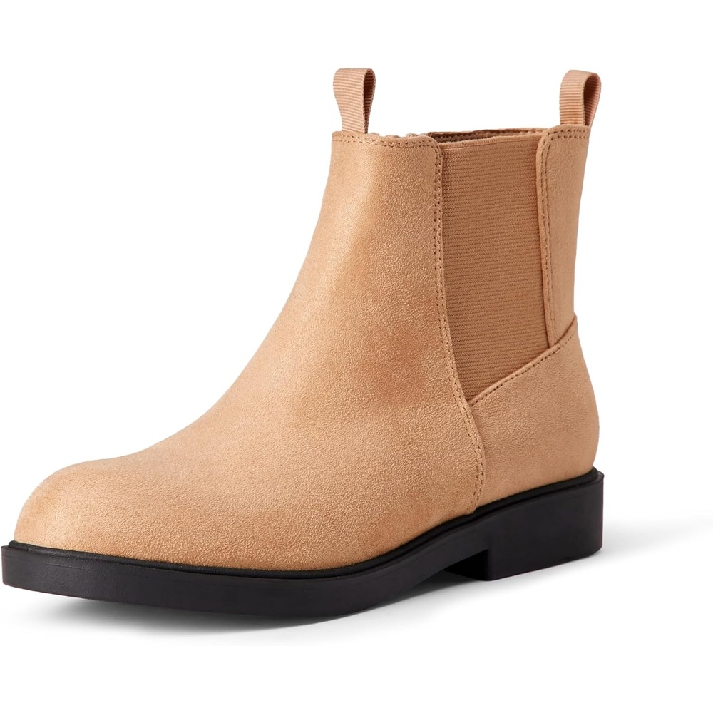 image:imageAmazon Essentials Girls Chelsea Ankle BootsTaupe Faux Suede