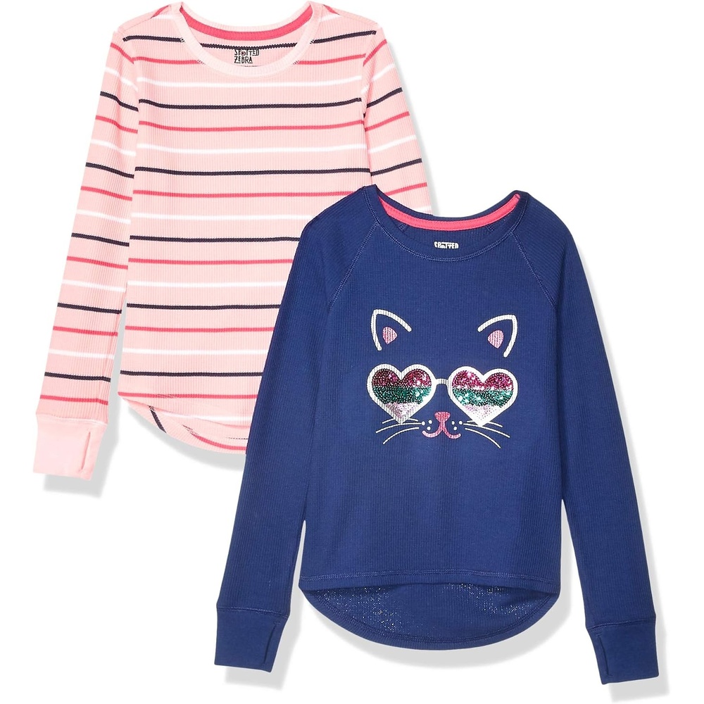 image:imageAmazon Essentials Girls and Toddlers LongSleeve Thermal TShirt Tops MultipacksMulti