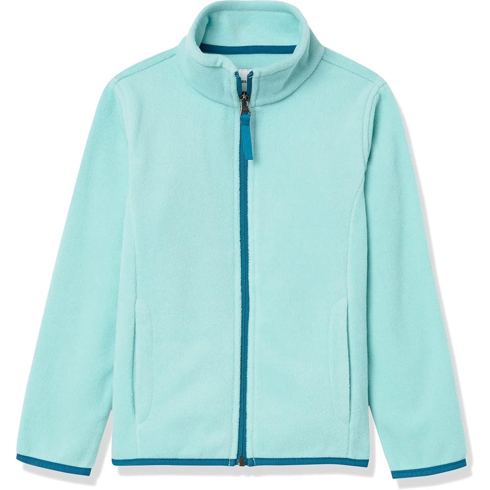 image:imageAmazon Essentials Girls and Toddlers Polar Fleece FullZip Mock Jacket Insulated Outerwear CoatAqua BlueTeal Blue