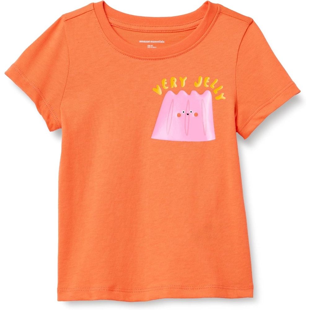 image:imageAmazon Essentials Girls and Toddlers Short Sleeve TShirtBright Orange Jelly