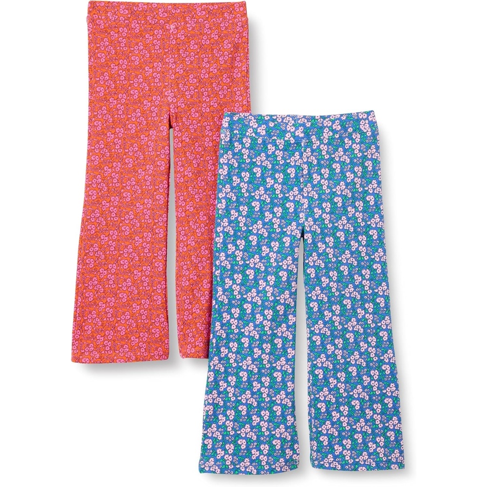 image:imageAmazon Essentials Girls and Toddlers SlimFit Cotton Knit Flare Leggings Pull On Pack of 2Hot Pink Posey FloralBlue Posey Floral