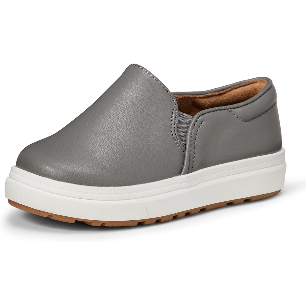 image:imageAmazon Essentials Unisex Kids and Toddlers Canvas Slipon SneakersGrey Faux Leather