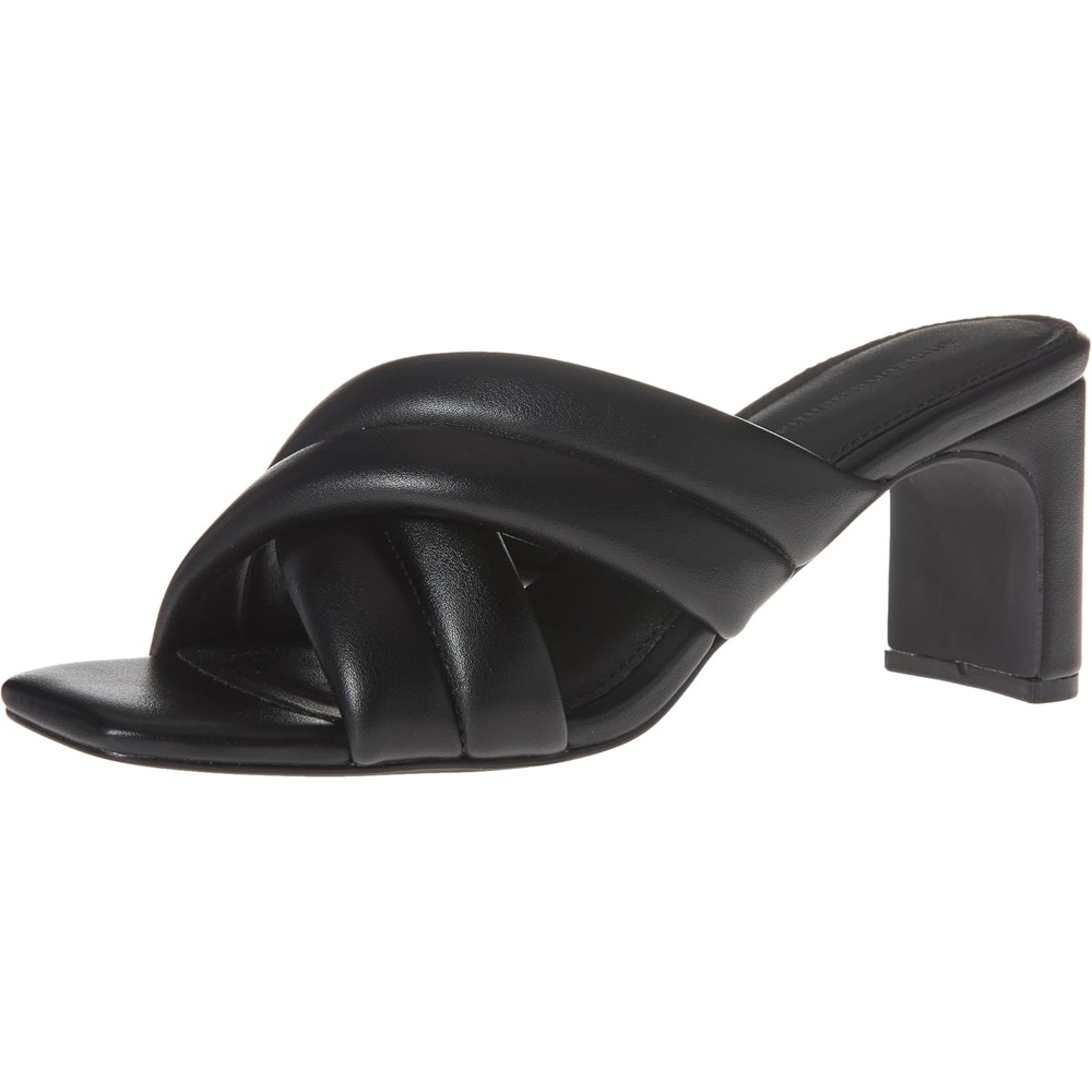image:imageAmazon Essentials Womens Crossover Block Heeled Sandal with Padded Straps and Memory Foam InsoleBlack Faux Leather