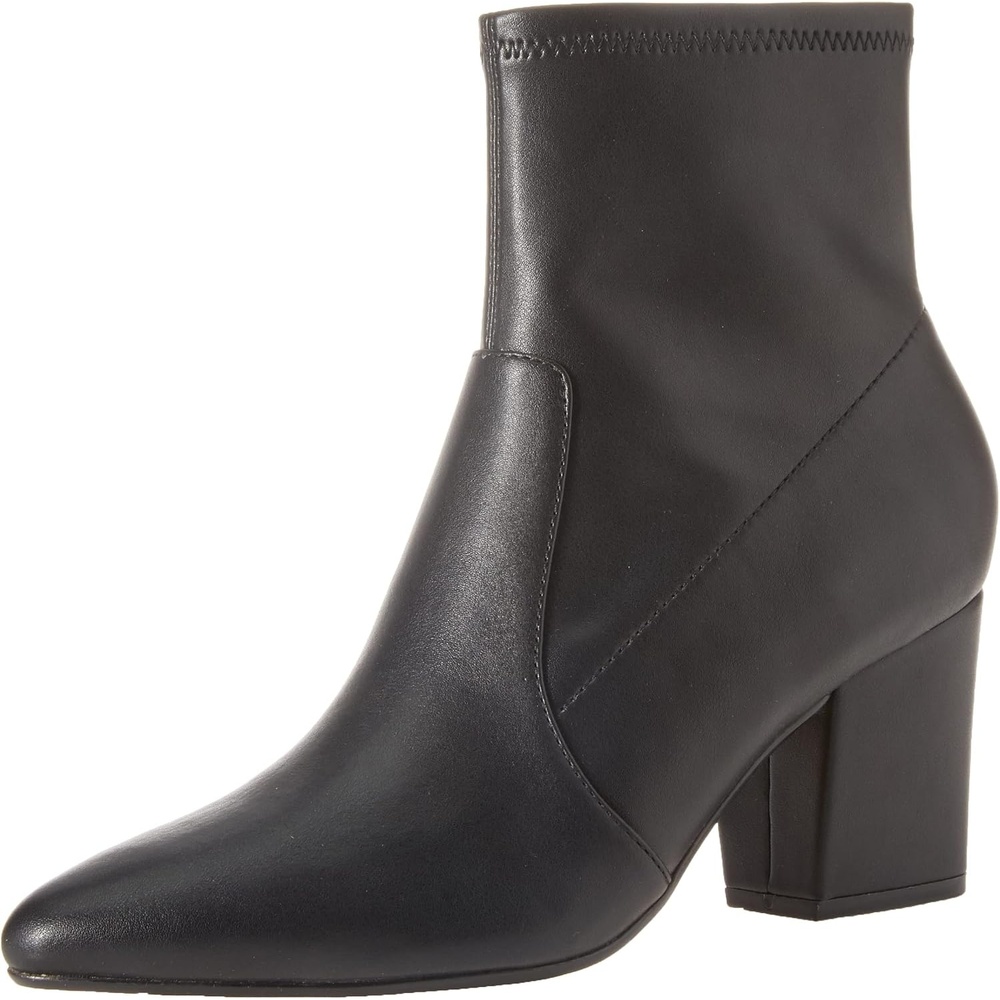 image:imageAmazon Essentials Womens Fitted Stretch Ankle Heel Boots with Pointed ToeBlack