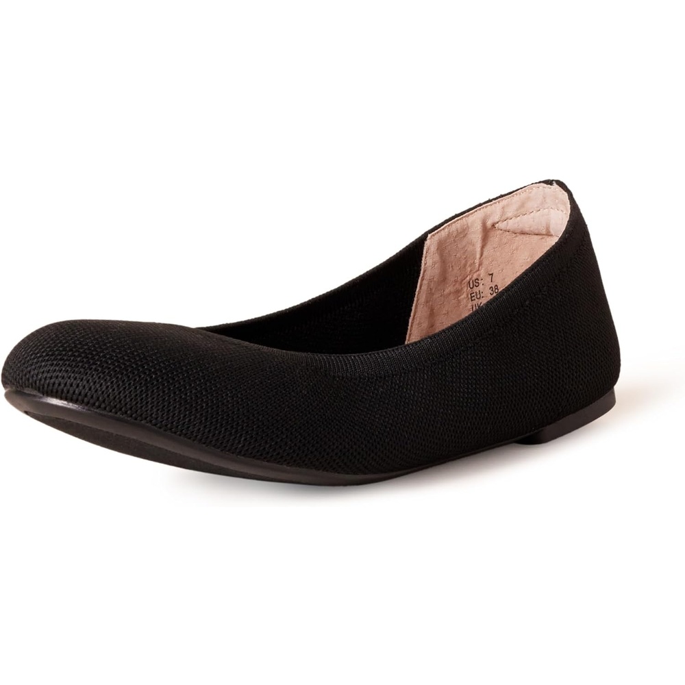 image:imageAmazon Essentials Womens Knit Mesh Ballet FlatBlack