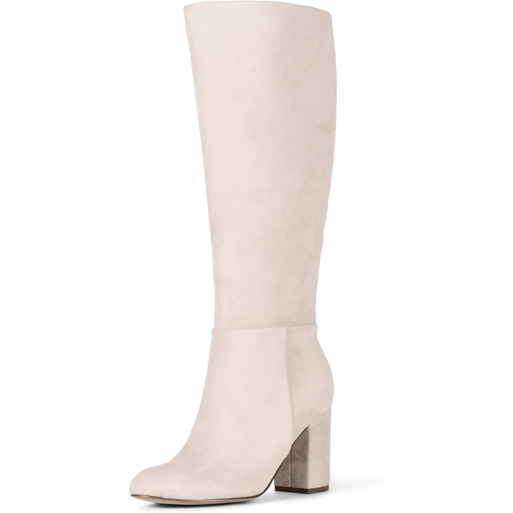 image:imageAmazon Essentials Womens Tall Heel Boot with Memory Foam Insole Interior ZipperGrey Faux Suede