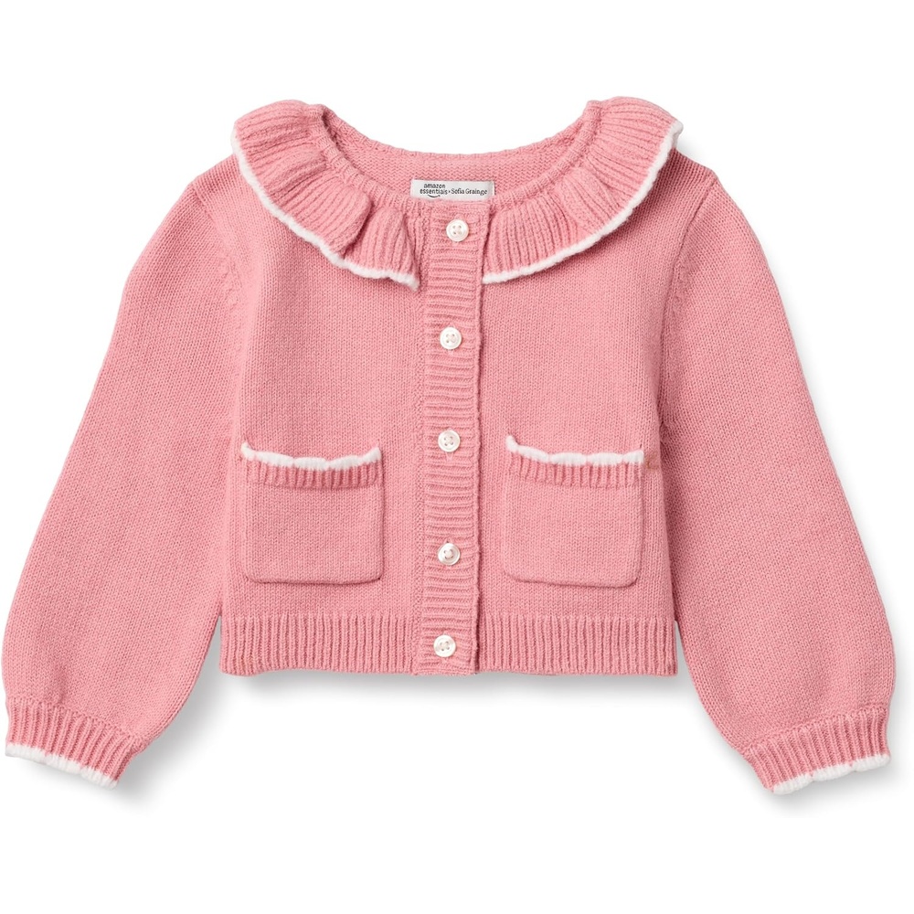image:imageAmazon Essentials x Sofia Grainge Babies Toddlers and Girls Cardigan SweaterBlush