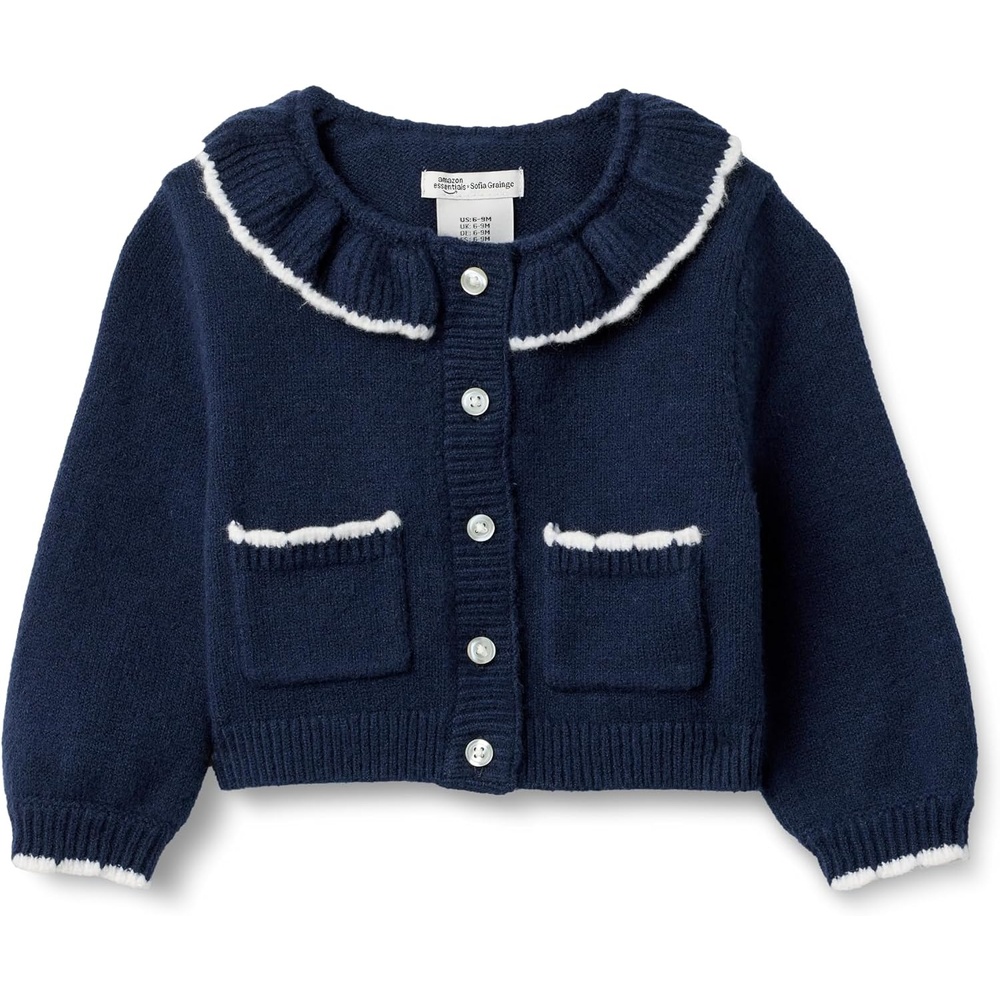 image:imageAmazon Essentials x Sofia Grainge Babies Toddlers and Girls Cardigan SweaterNavy