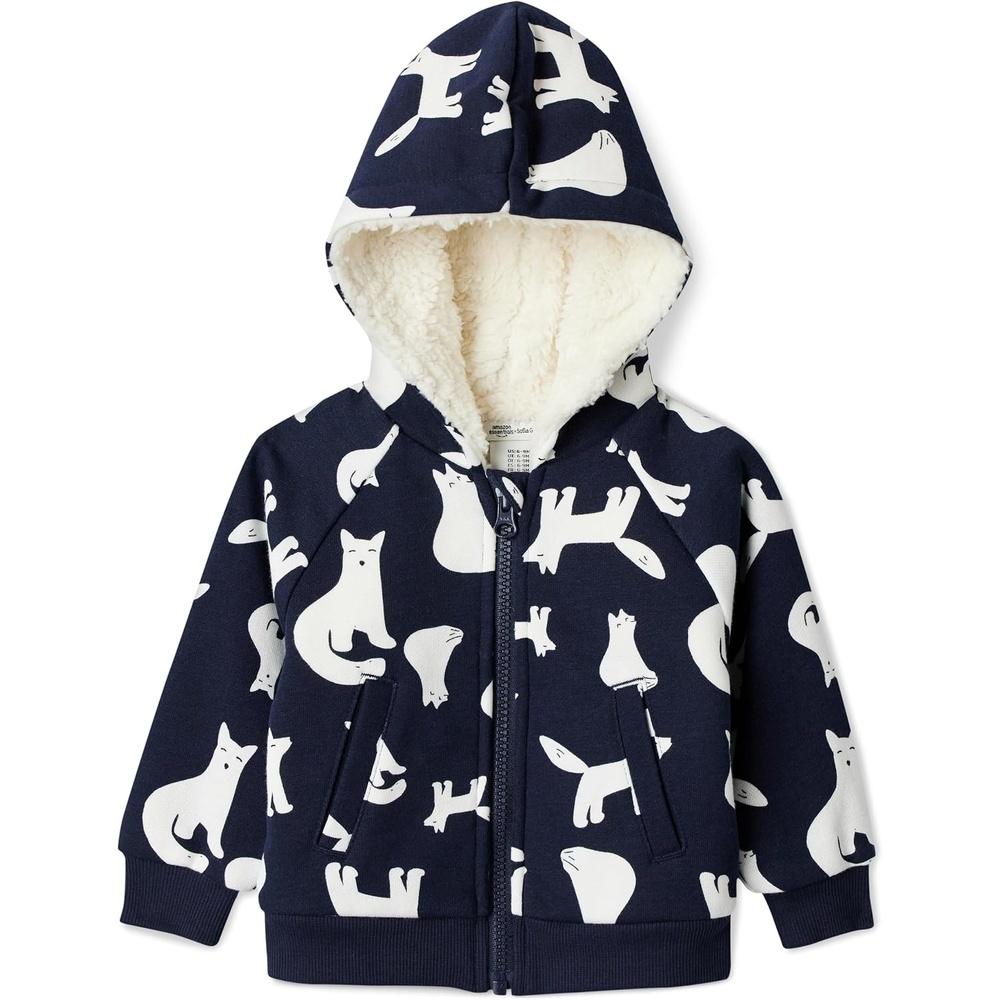 image:imageAmazon Essentials x Sofia Grainge Unisex Toddlers and Babies Zip Hoodie SweatshirtNavy Fox