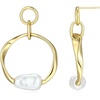 Amazon Essentials Baroque Pearl Women’s Hoop Earrings – Gold-Tone Fine Silver Plated Open Circle Design