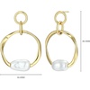 Amazon Essentials Baroque Pearl Women’s Hoop Earrings – Gold-Tone Fine Silver Plated Open Circle Design