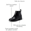 Amazon Essentials Girls’ Ankle Boots With Zipper(Black Faux Leather)