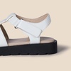 Amazon Essentials Girls’ Closed Toe Fisherman Sandals with Velcro Strap(Off-white Faux Leather)