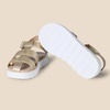 Amazon Essentials Girls’ Closed Toe Fisherman Sandals with Velcro Strap(Pale Metallic Gold Faux Leather)
