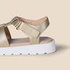 Amazon Essentials Girls’ Closed Toe Fisherman Sandals with Velcro Strap(Pale Metallic Gold Faux Leather)