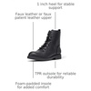 Amazon Essentials Girls’ Combat Boots With Zipper(Black Faux Leather)
