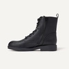 Amazon Essentials Girls’ Combat Boots With Zipper(Black Faux Leather)