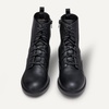 Amazon Essentials Girls’ Combat Boots With Zipper(Black Faux Leather)