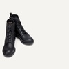 Amazon Essentials Girls’ Combat Boots With Zipper(Black Faux Leather)