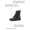 Amazon Essentials Girls’ Combat Boots With Zipper(Black Patent)