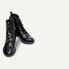 Amazon Essentials Girls’ Combat Boots With Zipper(Black Patent)