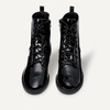 Amazon Essentials Girls’ Combat Boots With Zipper(Black Patent)