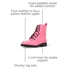 Amazon Essentials Girls’ Combat Boots With Zipper(Pink Patent)