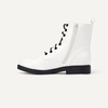 Amazon Essentials Girls’ Combat Boots With Zipper(White Patent)
