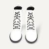 Amazon Essentials Girls’ Combat Boots With Zipper(White Patent)