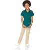 Amazon Essentials Girls and Toddlers’ Flat Front Uniform Chino Pant with Adjustable Stretch(Khaki Brown)
